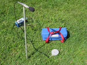 Ground Vibration Monitor Geophone and Microphone Installation