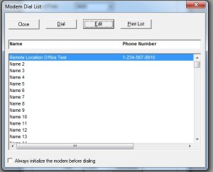 Modem Dial List