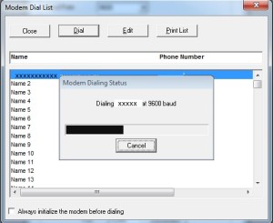 Modem Dialing Status